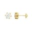 Pendientes con circonita blanca en garras de oro 18k con rosca
